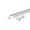 Levidor Slimline Beschlagset mit 2000 mm Aluminium-Laufschiene, Laufwagen und Klemmbacken