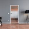 Ganzglastür Hamburg aus Klarglas mit Streifenverlauf, Bohrbild Studio/Studio