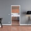 Ganzglastür Klarglas mit Bohrbild Office/Studio in weißer Zarge
