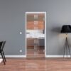 Ganzglastür Stuttgart mit satinierten Quadratgruppen, Bohrbild Studio/Office